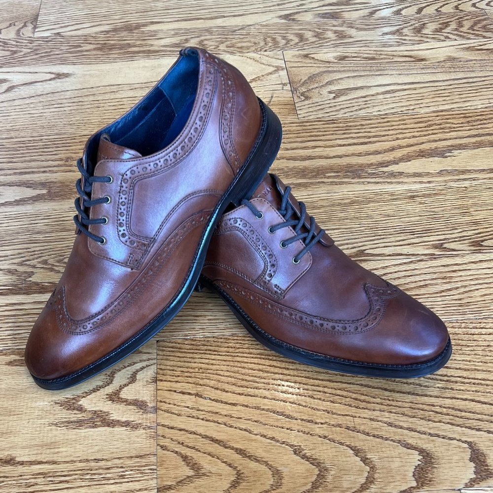 Cole Haan Grand 360 Brown Tan Wing Tip Oxford Dress Leather Shoes Men's Size 8 M